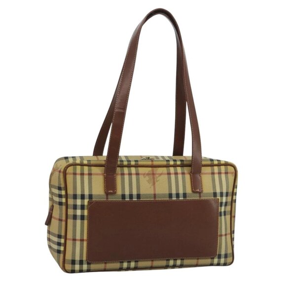 BURBERRY Nova Check Shoulder Bag PVC Beige Brown gold - Picture 1 of 16
